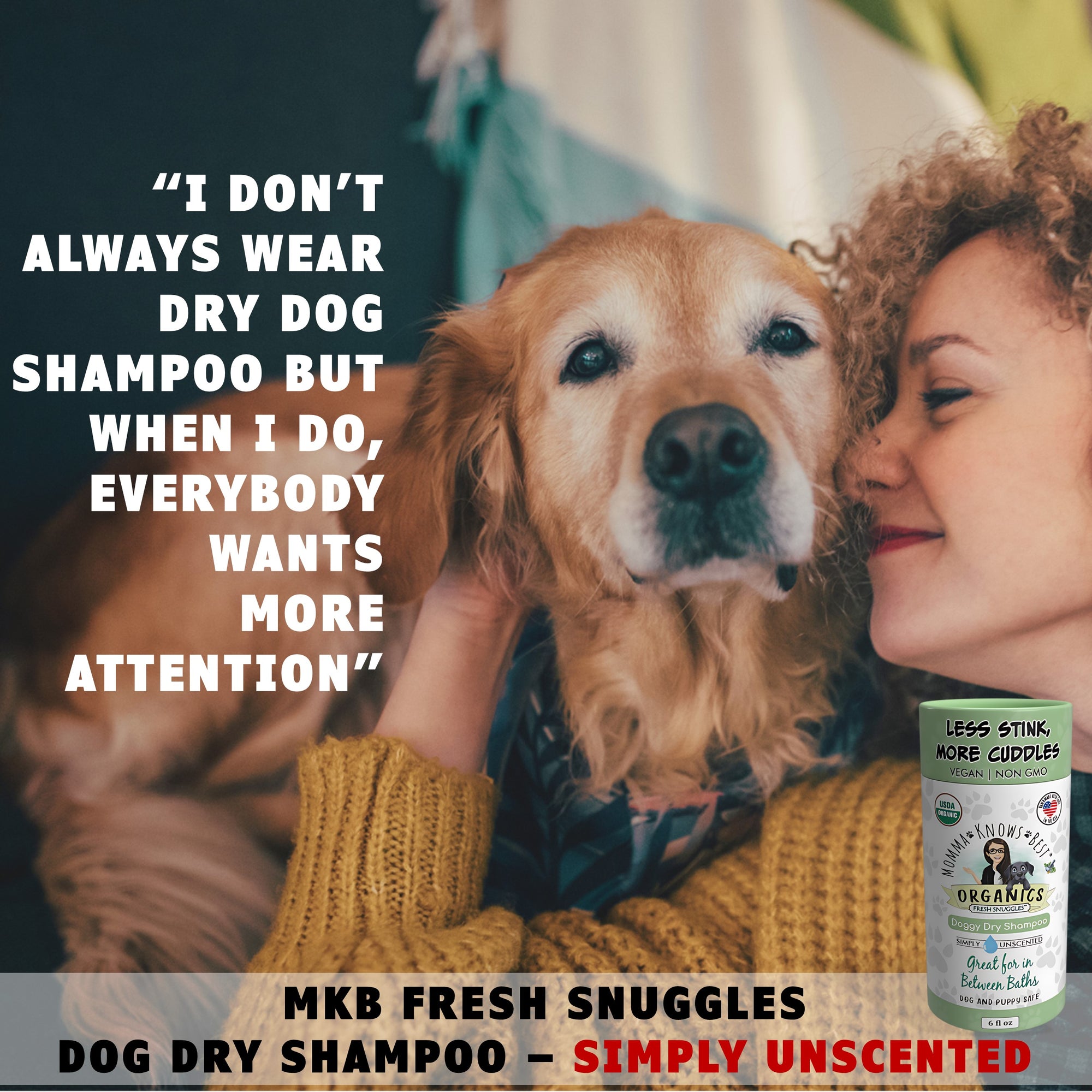 USDA organic dry pet shampoo for dogs
