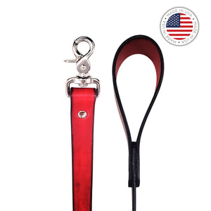 dog collar leash red by toe beans