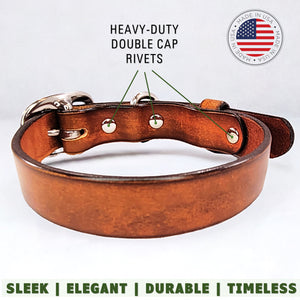 leather dog collar brown features by toe beans 2