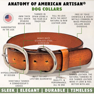 leather dog collar brown features by toe beans