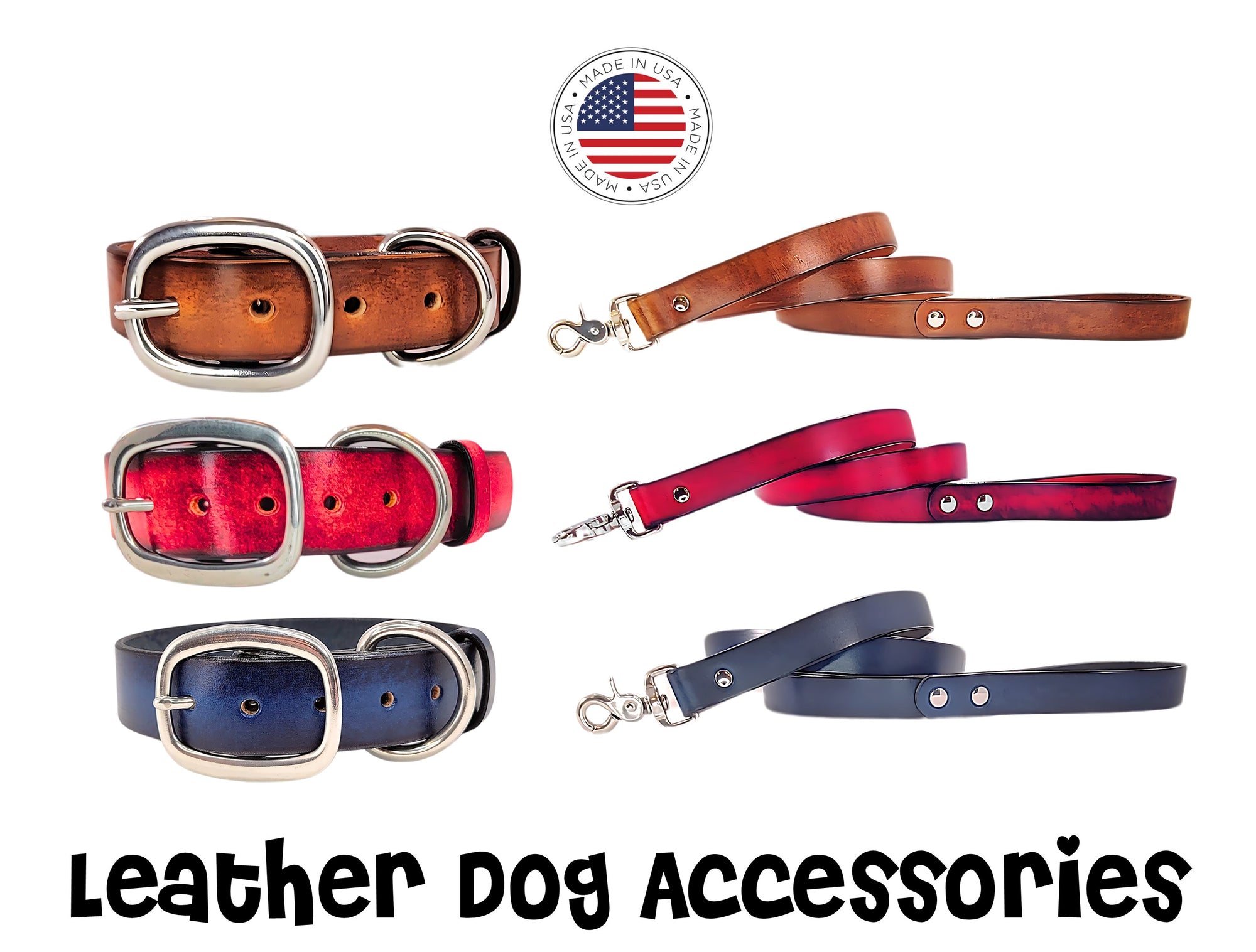 leather dog collars leashes and accessories collection