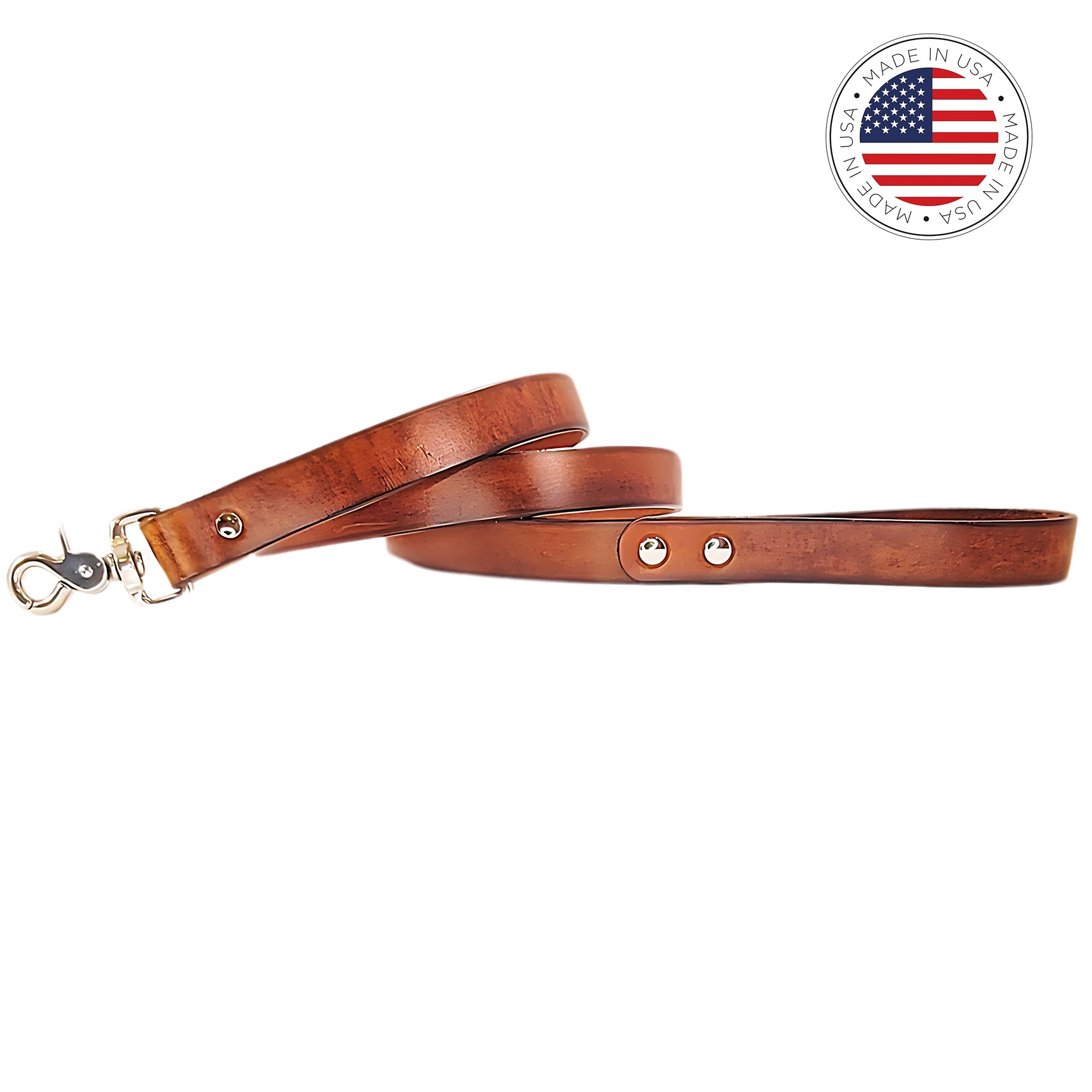 leather dog leash brown by toe beans