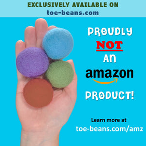 Wool cat balls not sold on amazon by toe beans